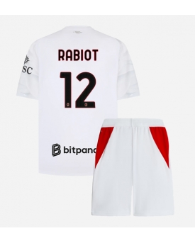 Billige Fotballdrakt AC Milan Adrien Rabiot #12 Replika Bortedraktsett Barn 2026-27 Kortermet (med bukser)